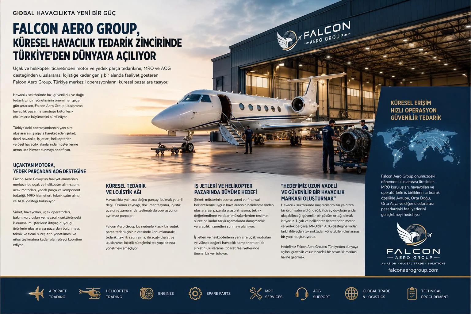 Falcon Aero Group, Havacılıkta Türkiye Merkezli Küresel Çözüm Ortağı Olma Yolunda İlerliyor